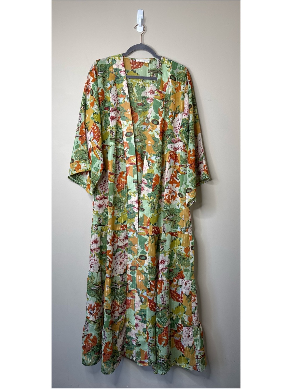 Anthropologie Floral Duster Kimono One Size - Picture 2 of 7
